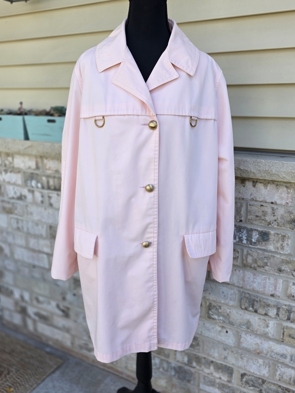 Vintage 70s Pier 4 Boston Pink Raincoat Large